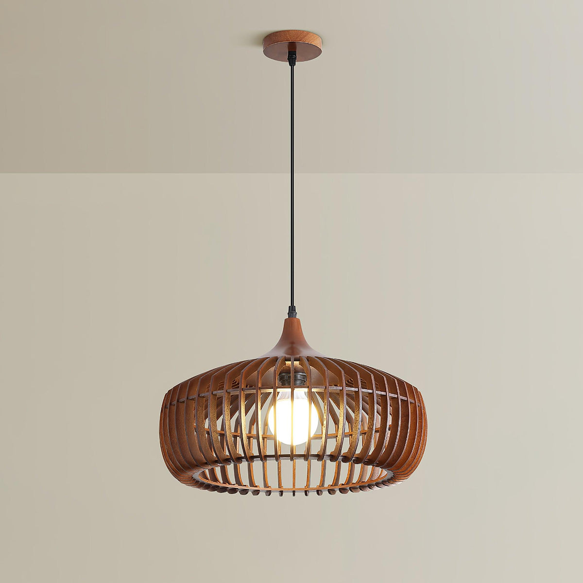 Vesva Bois Rétro Pendentif Lampe