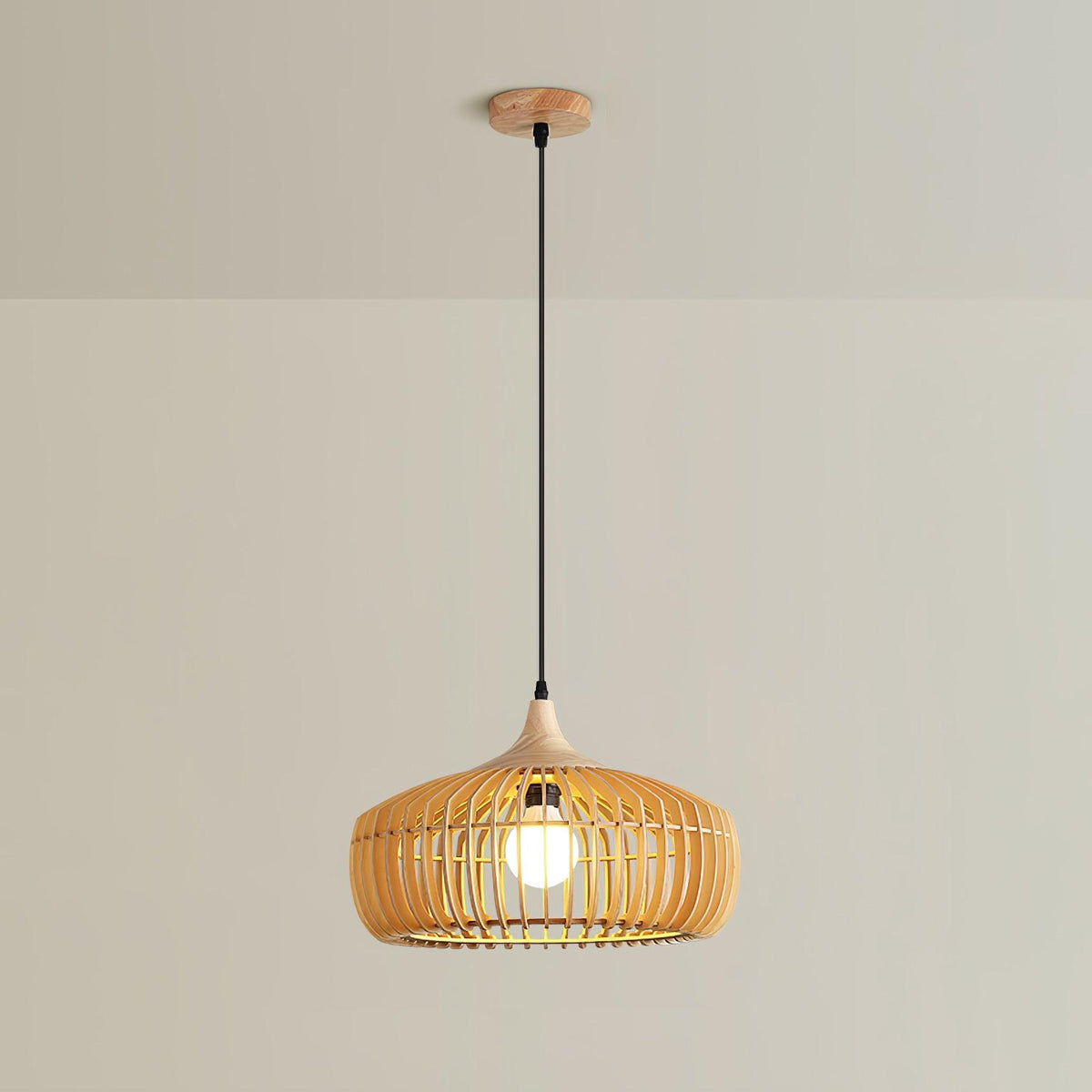 Vesva Bois Rétro Pendentif Lampe