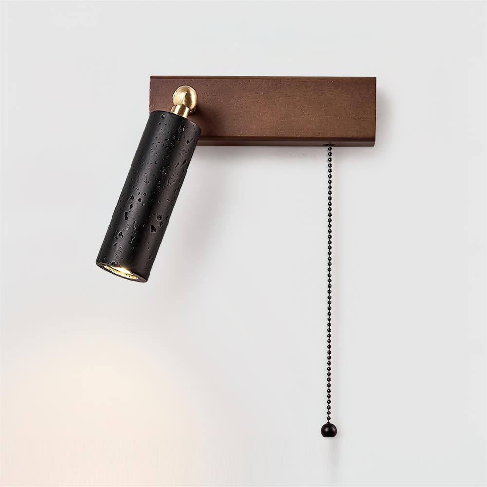 Kaven Wall Lamp Black Travertine Spotlight-Neutral Decor