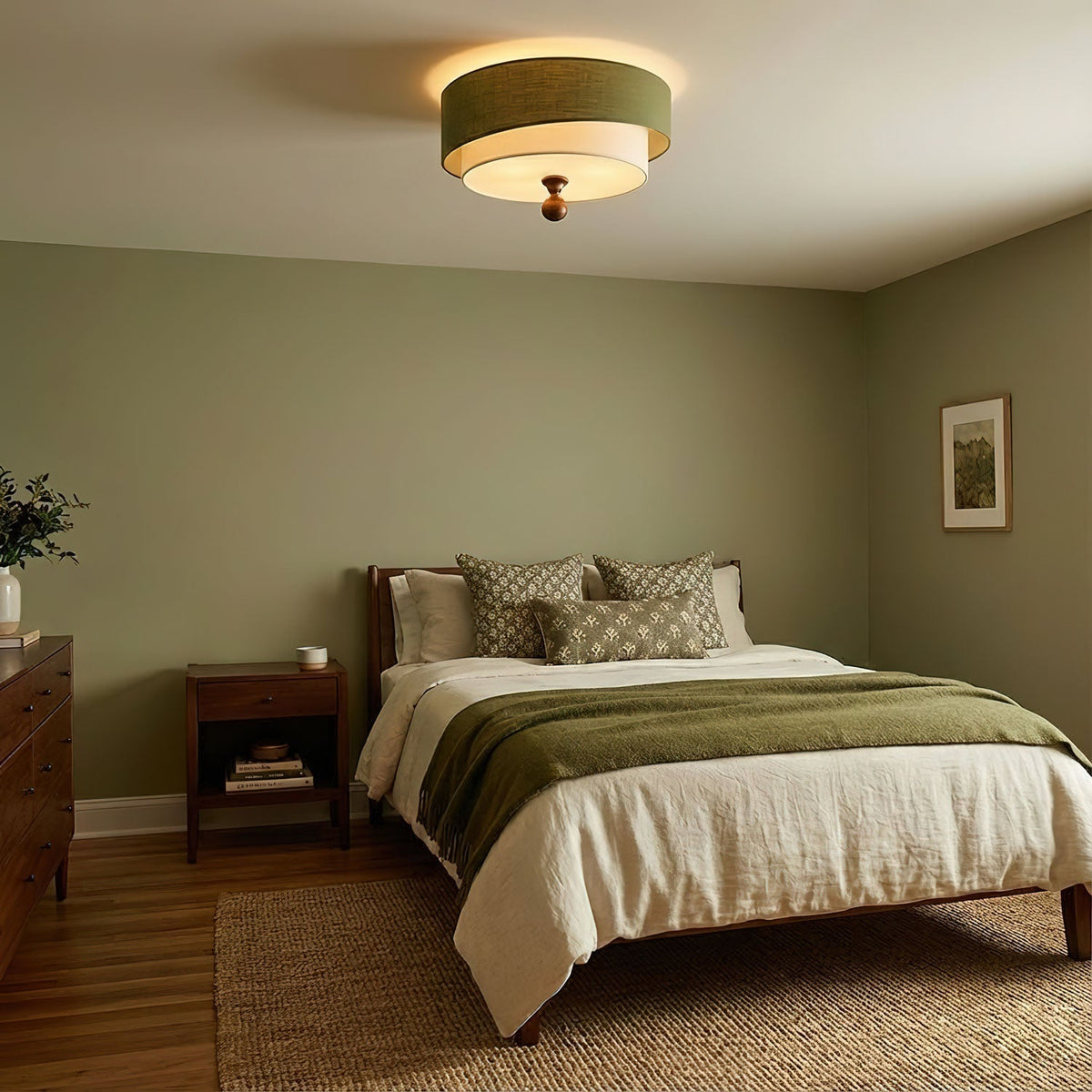 Layered Fabric Ceiling Light-Neutral Decor