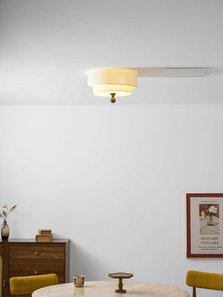 Layered Fabric Ceiling Light-Neutral Decor