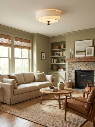 Layered Fabric Ceiling Light-Neutral Decor