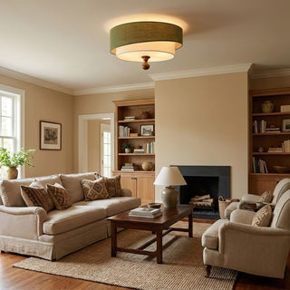 Layered Fabric Ceiling Light-Neutral Decor