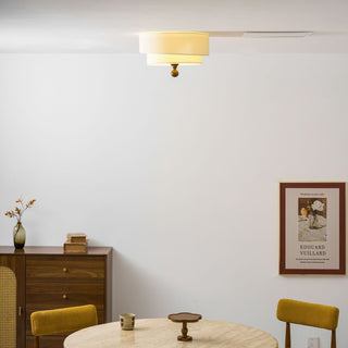 Layered Fabric Ceiling Light-Neutral Decor