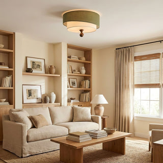 Layered Fabric Ceiling Light-Neutral Decor