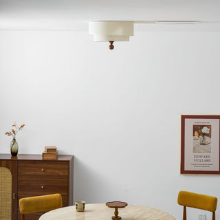 Layered Fabric Ceiling Light-Neutral Decor