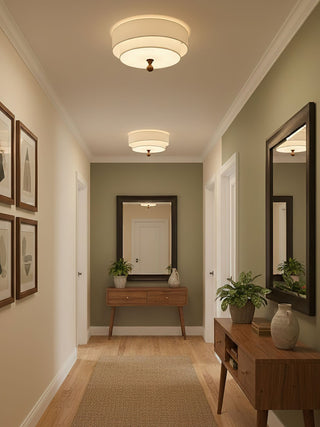 Layered Fabric Ceiling Light-Neutral Decor