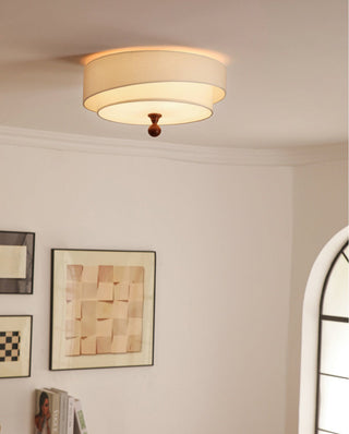 Layered Fabric Ceiling Light-Neutral Decor