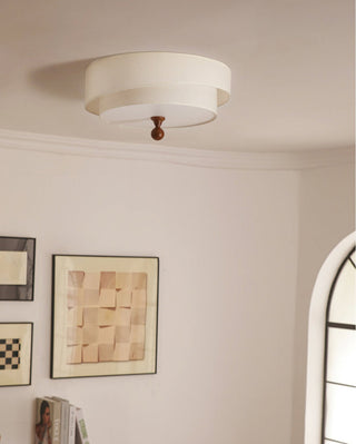 Layered Fabric Ceiling Light-Neutral Decor