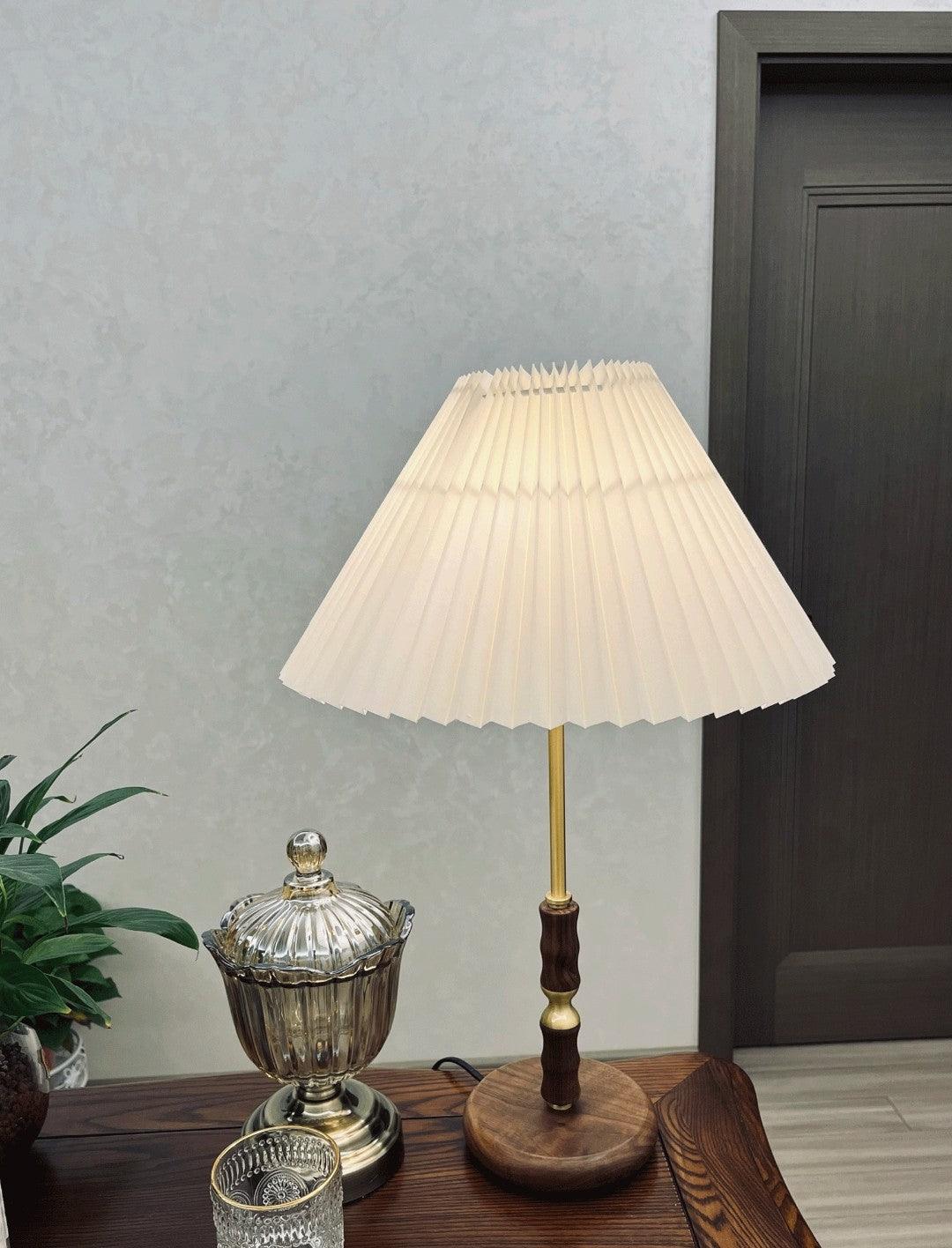 Vovenil Lampe de Table à Abat-Jour Plissé