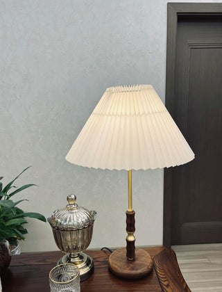 Vovenil Lampe de Table à Abat-Jour Plissé
