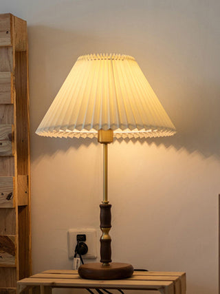 Vovenil Lampe de Table à Abat-Jour Plissé