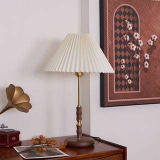 Vovenil Lampe de Table à Abat-Jour Plissé