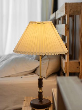Vovenil Lampe de Table à Abat-Jour Plissé