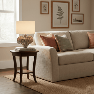 Leaf Shaped Ceramic Table Lamp-Neutral Decor