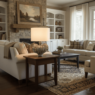 Leaf Shaped Ceramic Table Lamp-Neutral Decor