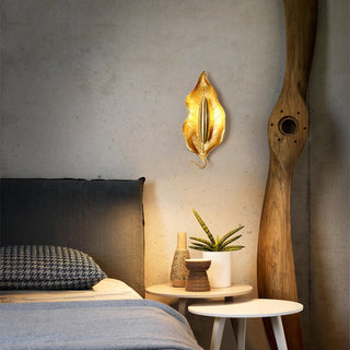 Evraee Applique Murale Art Nordique Feuille Laiton