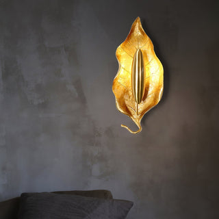Evraee Applique Murale Art Nordique Feuille Laiton