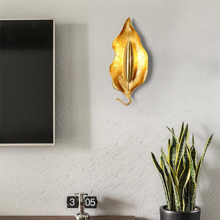 Evraee Applique Murale Art Nordique Feuille Laiton