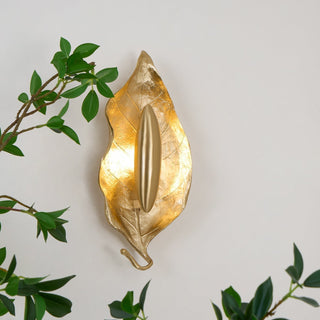 Evraee Applique Murale Art Nordique Feuille Laiton