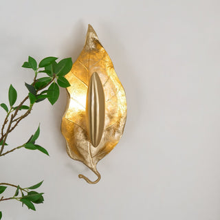 Evraee Applique Murale Art Nordique Feuille Laiton