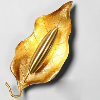 Evraee Applique Murale Art Nordique Feuille Laiton