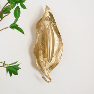 Evraee Applique Murale Art Nordique Feuille Laiton