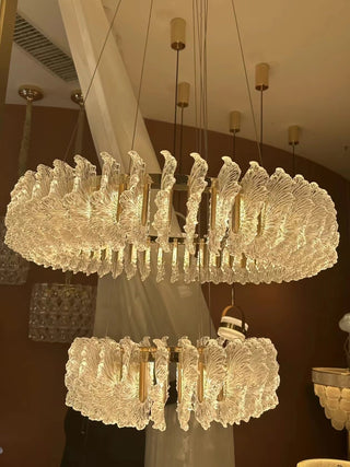 Lustre en Verre et Acrylique de Luxe Ulcarir Feuille