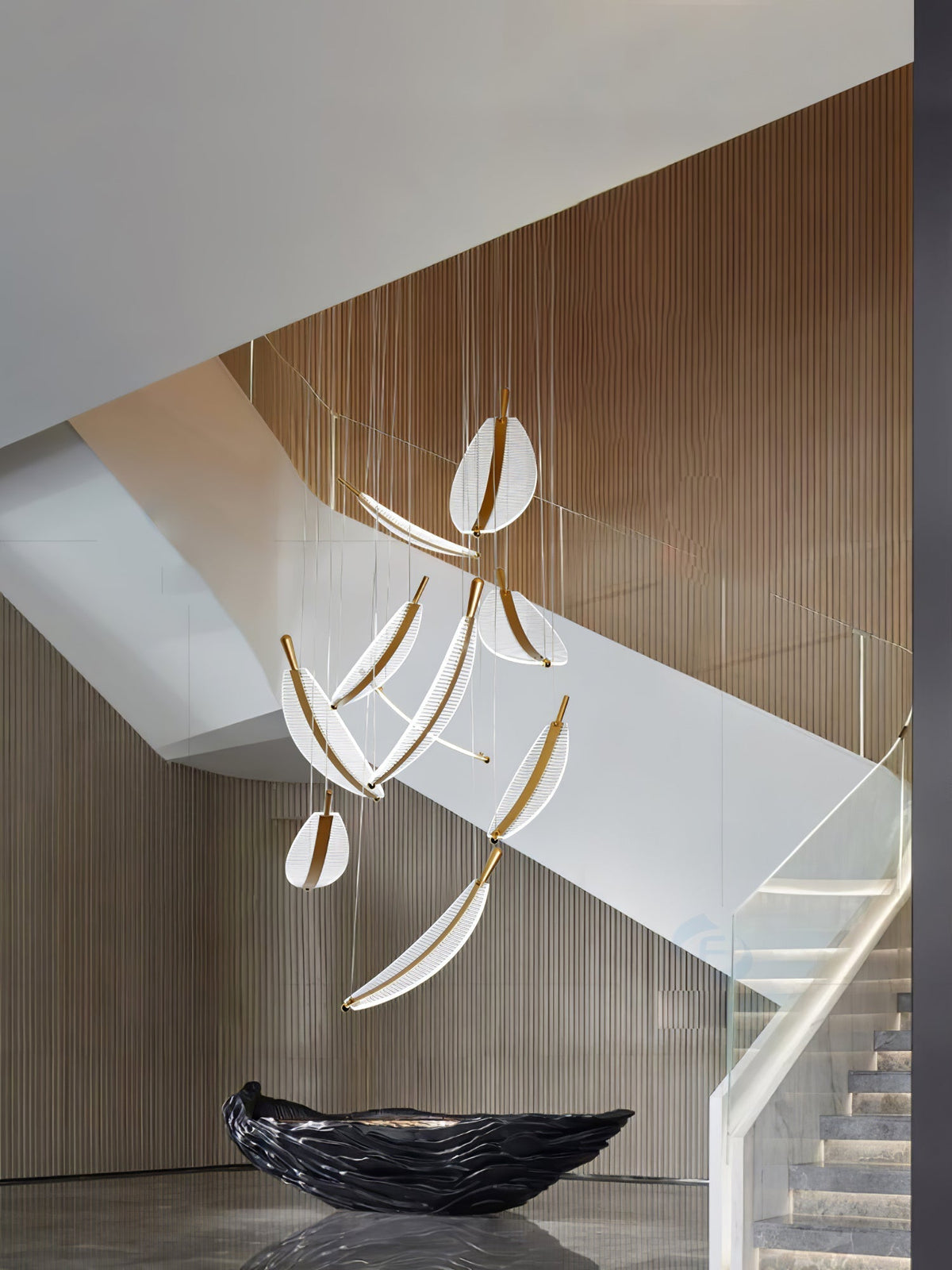 Joriane Lustre Leaf Acrylic Gold Elegant Modern