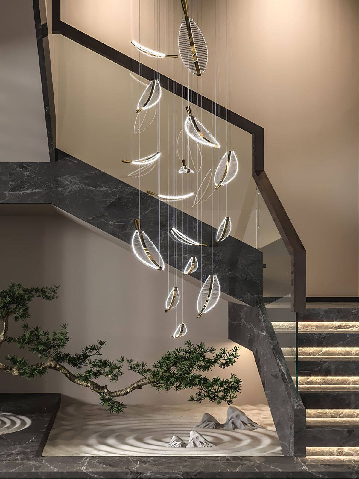 Joriane Lustre Leaf Acrylic Gold Elegant Modern