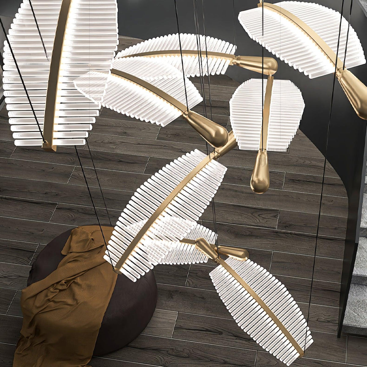 Joriane Lustre Leaf Acrylic Gold Elegant Modern
