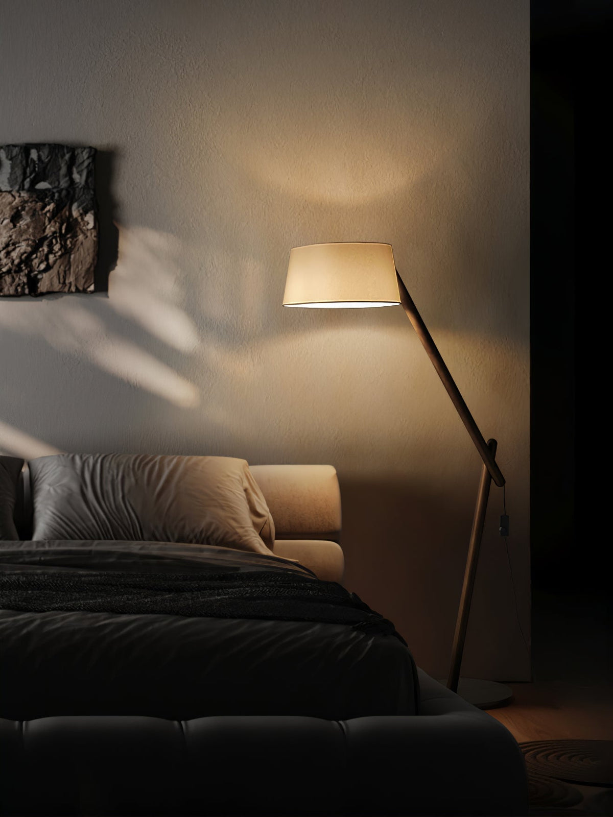 Cethar Lampadaire en Tissu Scandinavien