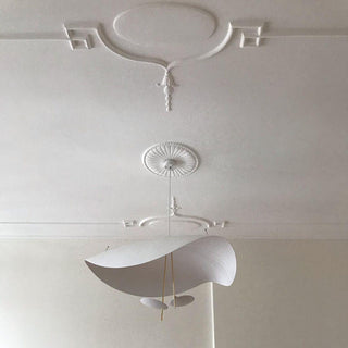Lustra Suspension Lampe Abat-jour Courbé Noir et Or-Luire