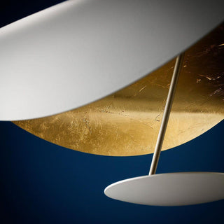 Lustra Suspension Lampe Abat-jour Courbé Noir et Or-Luire