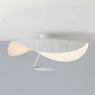 Solara Plafonnier Abat-jour Courbé et Intérieur Doré-Luire