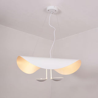 Lustra Suspension Lampe Abat-jour Courbé Noir et Or-Luire