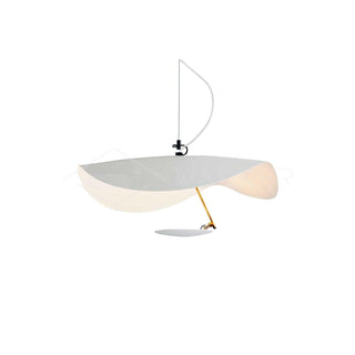 Lustra Suspension Lampe Abat-jour Courbé Noir et Or-Luire