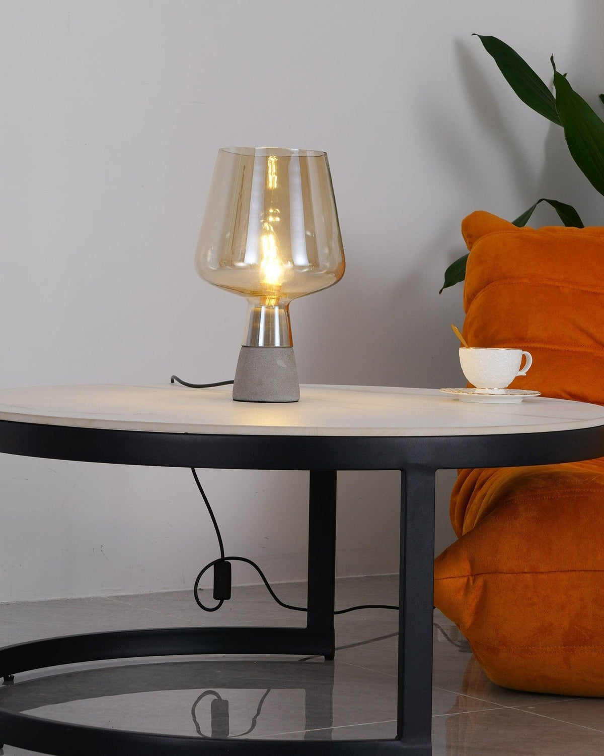 Elairella Lampe de Table Minimaliste en Ciment