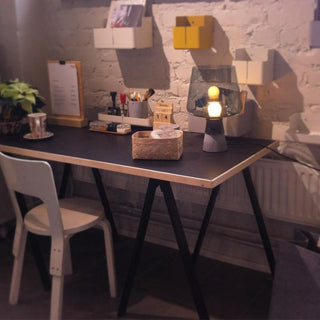 Elairella Lampe de Table Minimaliste en Ciment