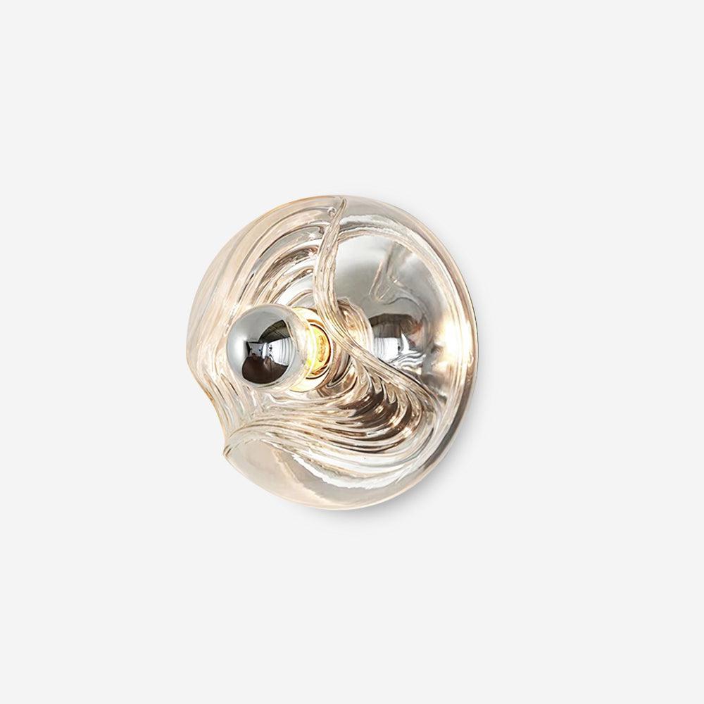 Wall Lamp Swirl Texture Clear Amber Smoke Gray Modern Accent-Neutral Decor