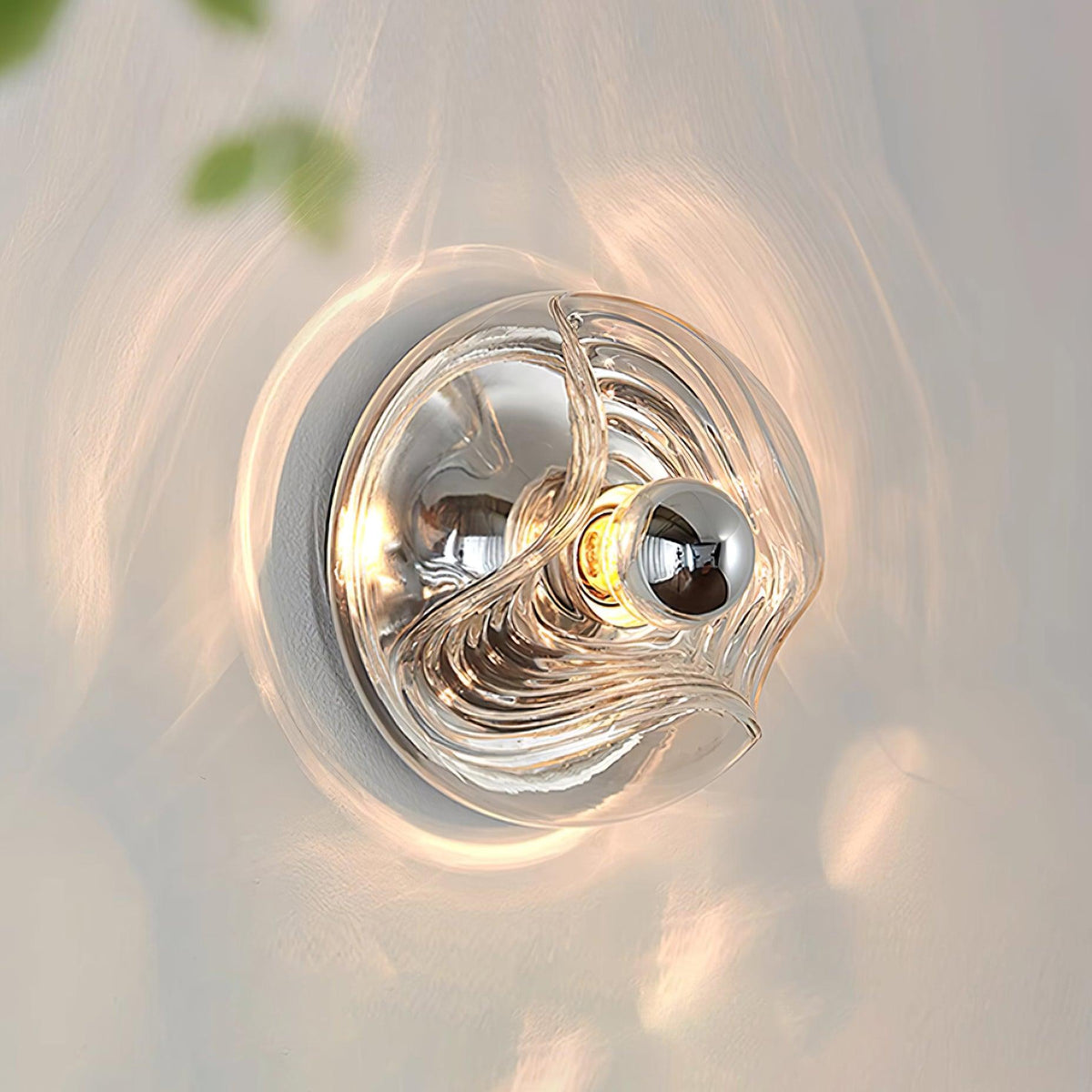 Wall Lamp Swirl Texture Clear Amber Smoke Gray Modern Accent-Neutral Decor
