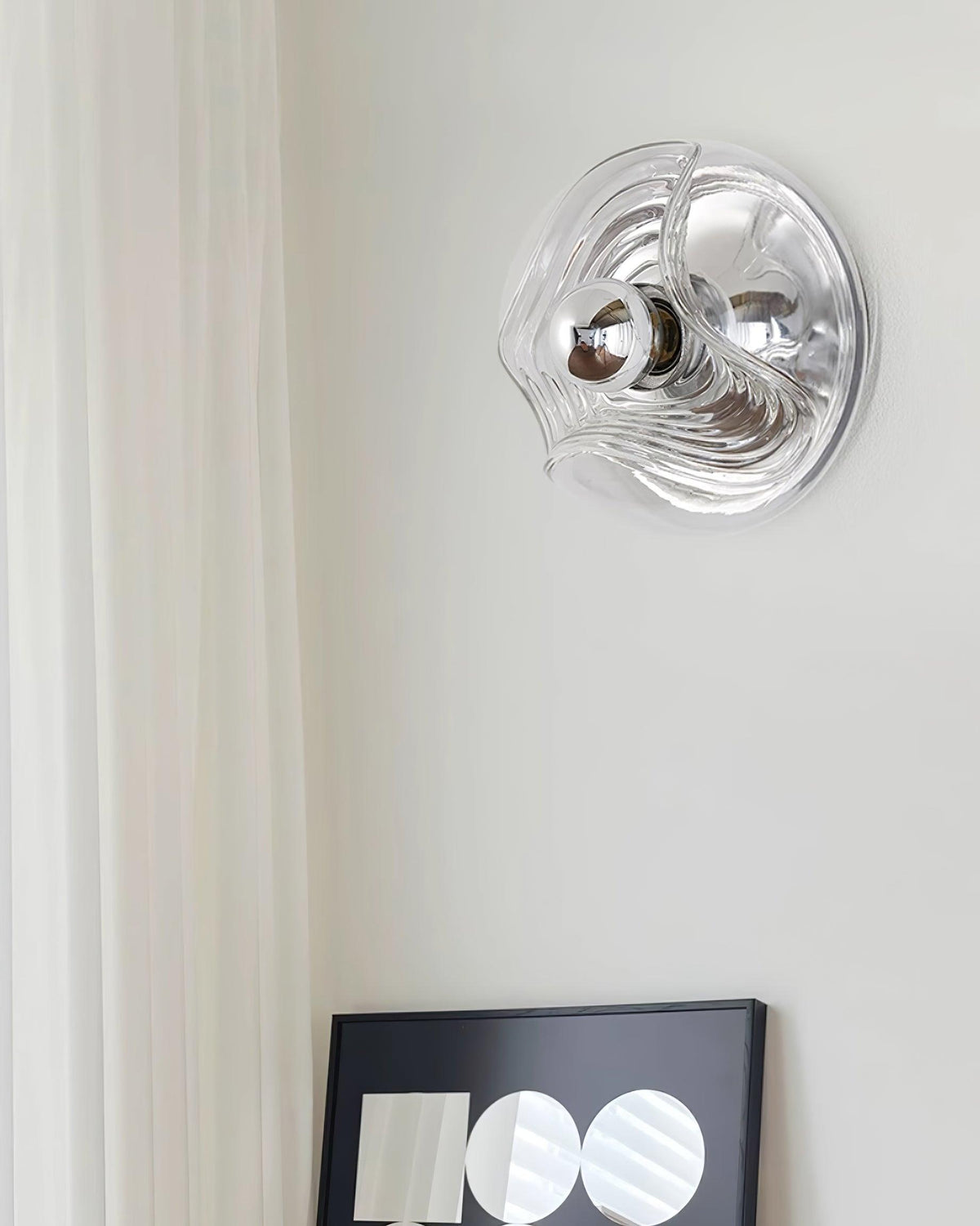 Wall Lamp Swirl Texture Clear Amber Smoke Gray Modern Accent-Neutral Decor