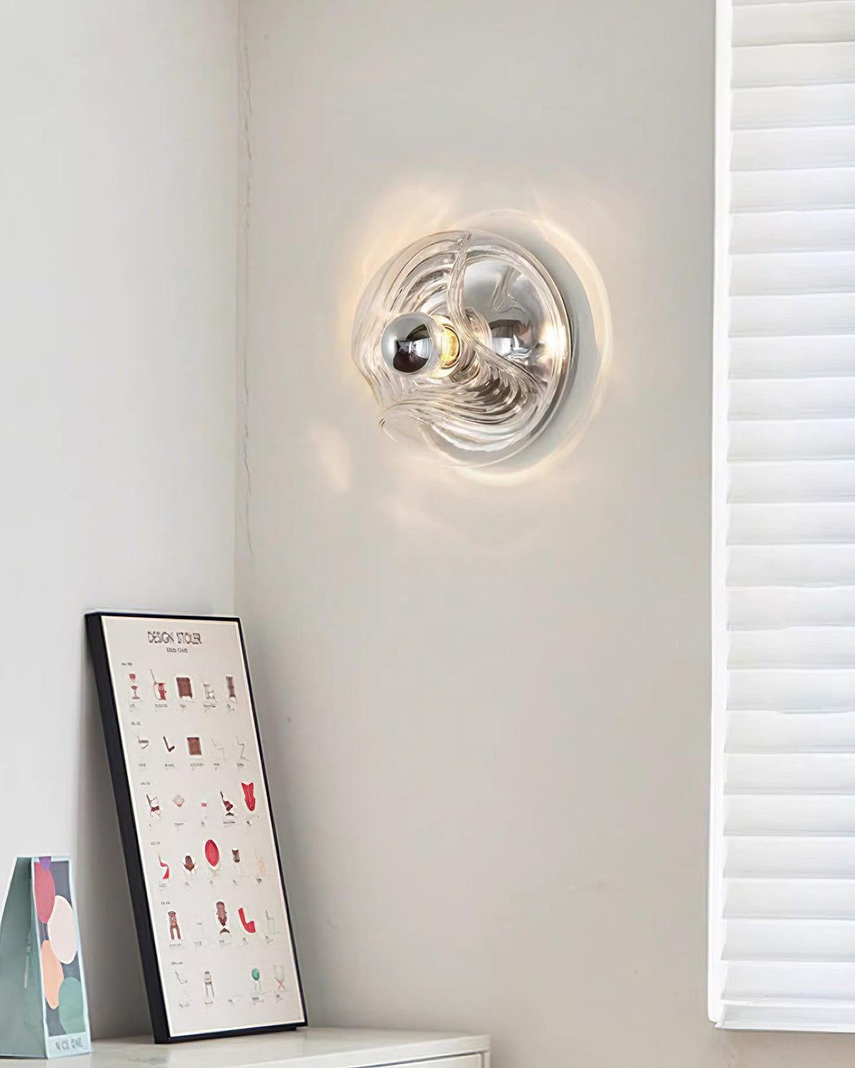 Wall Lamp Swirl Texture Clear Amber Smoke Gray Modern Accent-Neutral Decor