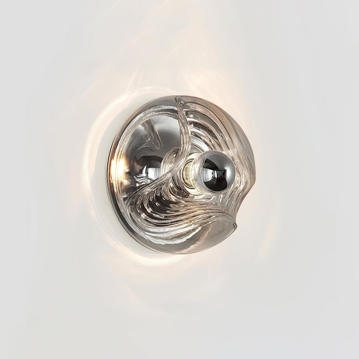 Wall Lamp Swirl Texture Clear Amber Smoke Gray Modern Accent-Neutral Decor