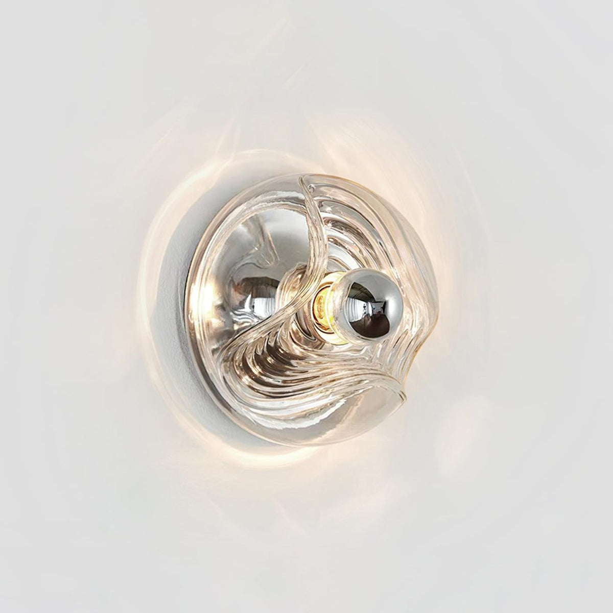 Wall Lamp Swirl Texture Clear Amber Smoke Gray Modern Accent-Neutral Decor