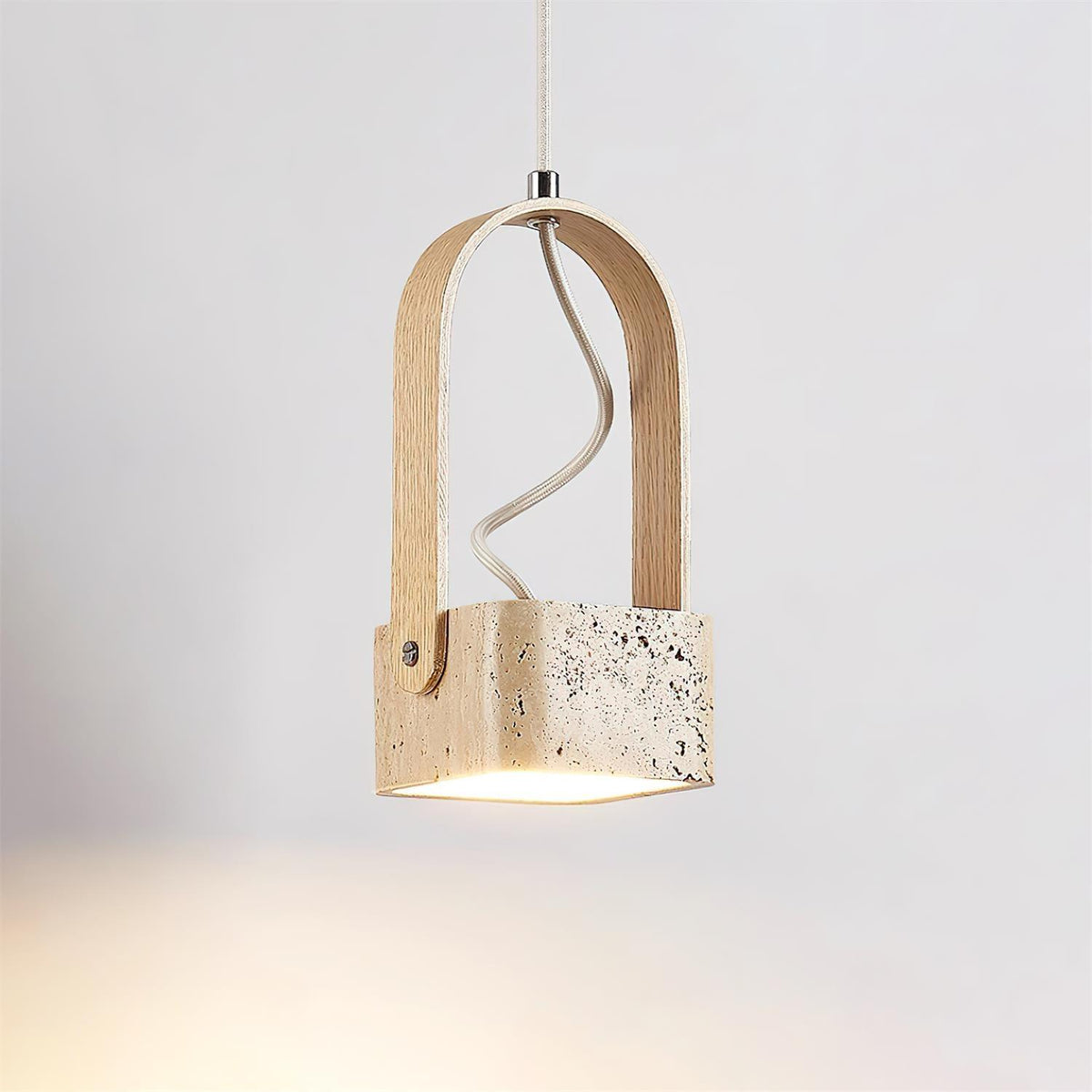 Cesta Pendant Light Square Yellow Travertine-Neutral Decor