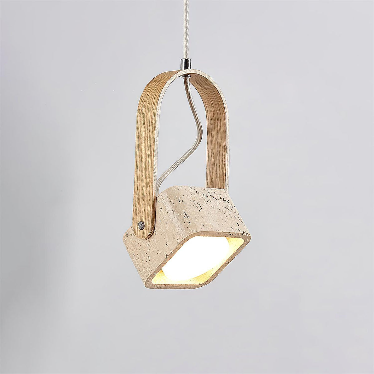 Cesta Pendant Light Square Yellow Travertine-Neutral Decor