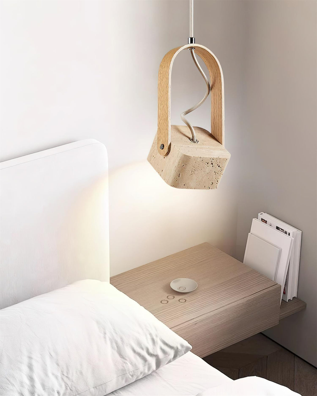 Cesta Pendant Light Square Yellow Travertine-Neutral Decor