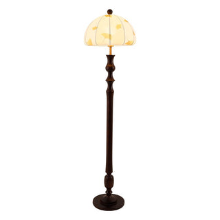 Ginkgore Lampadaire Bois Tissu Vintage