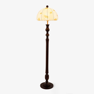 Ginkgore Lampadaire Bois Tissu Vintage